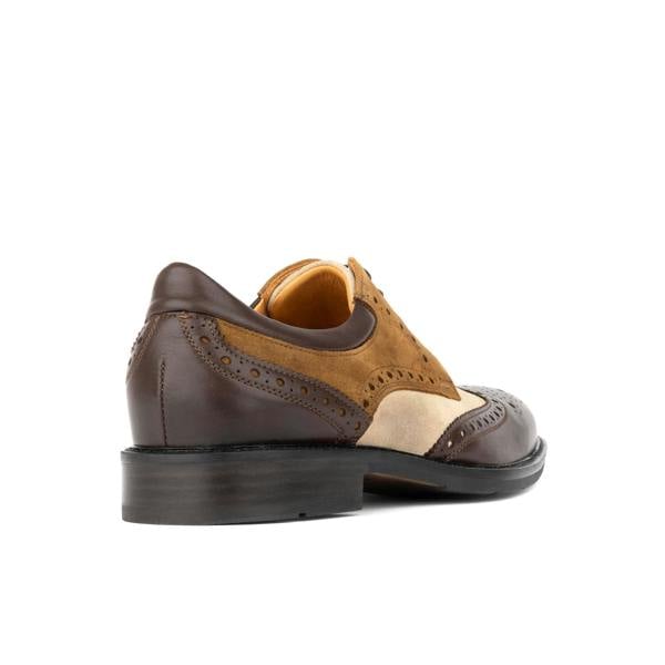 Embassy London Toledo - Brown, Cream & Tan - Men's Leather & Suede Oxford Shoe