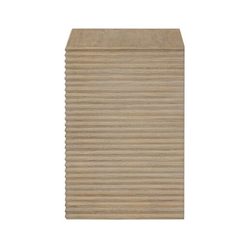 Wyld Haus Mandarina Weathered Oak Ribbed One Drawer Bedside Table