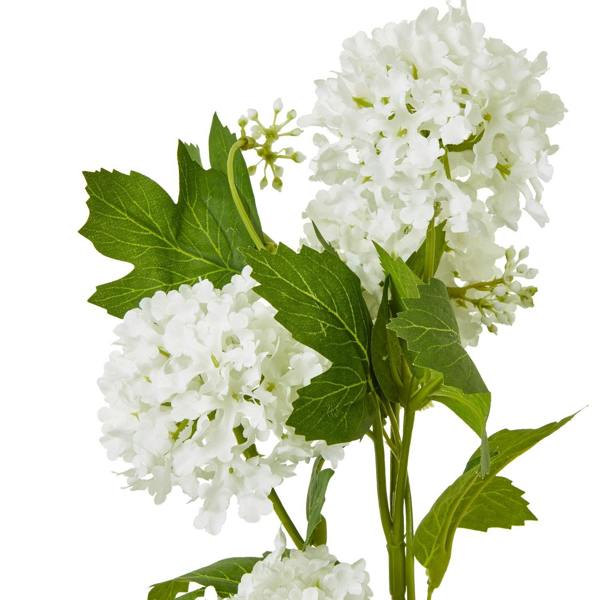 Wyld Haus Set of 3 Artificial Flowers Cream Snowball Viburnum Sprays