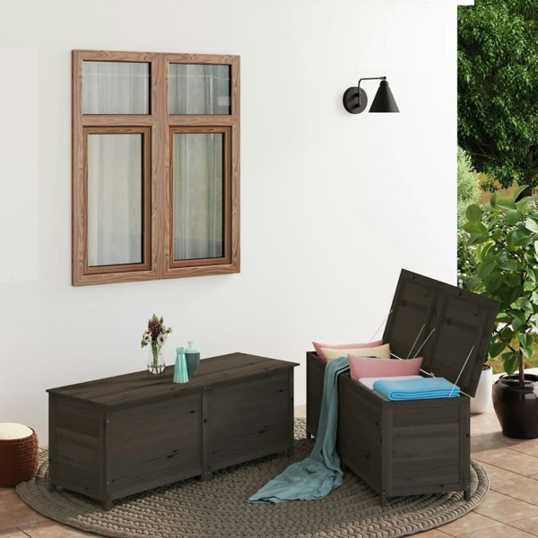 Berkfield Outdoor Cushion Box Anthracite 150x50x56 cm Solid Wood Fir