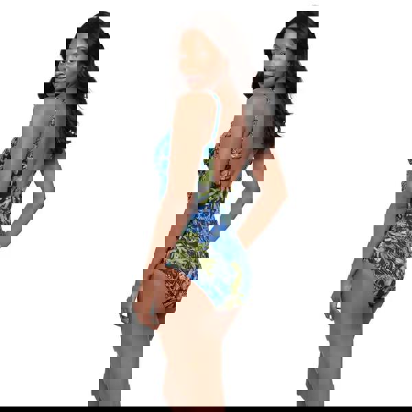 Miraclesuit Gasparilla Oceanus swimsuit in black blue green floral with low back