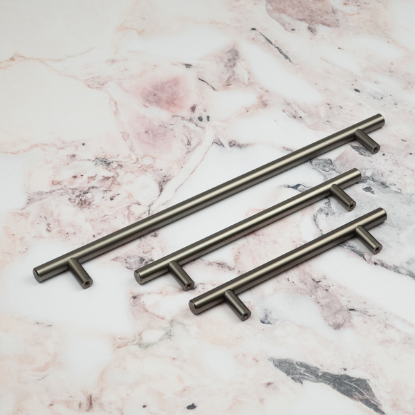 Handle & Home Gunmetal T-Bar Handles & Coordinating Pull Knob