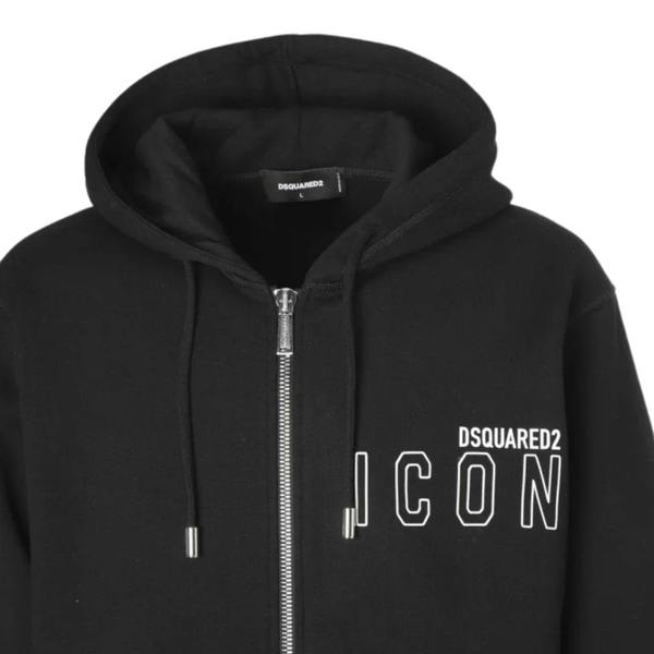 DSQUARED2 Icon Outline Logo Zip Black Hoodie S