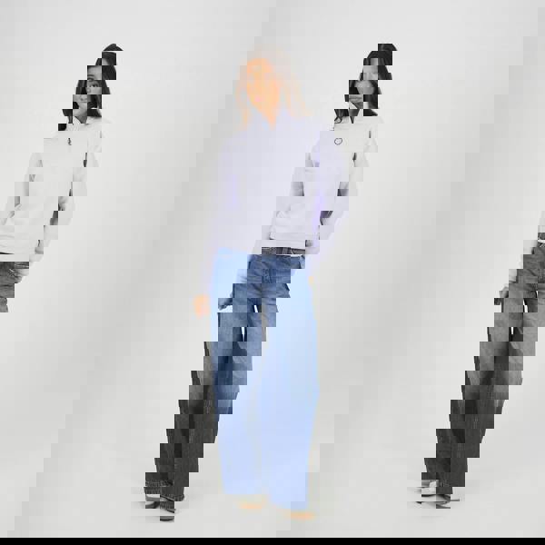 Brave Soul Lilac Half Zip Polar Fleece Sweatshirt - Lilac Image 3