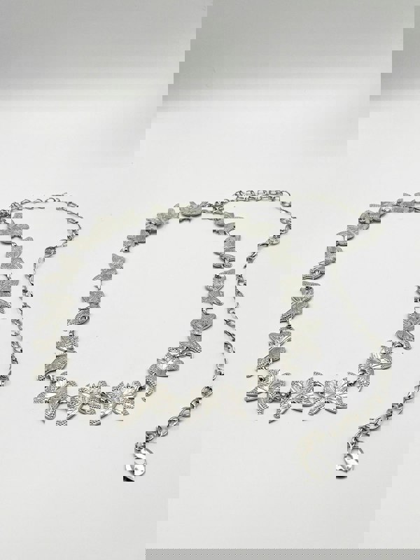 SVNX Butterfly Chain Belt In Silver