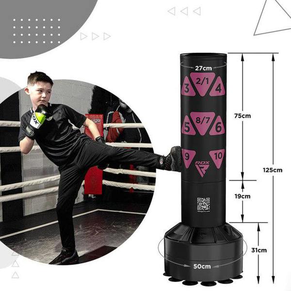 RDX Sports FREE STANDING KIDS PUNCH BAG TARGET PINK-4FT