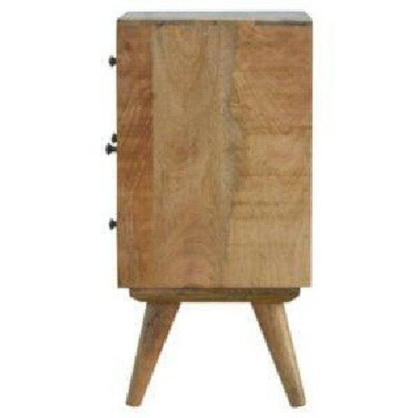 Wyld Haus Pitigliano Nordic 4 Drawer Mango Wood Bedside Table