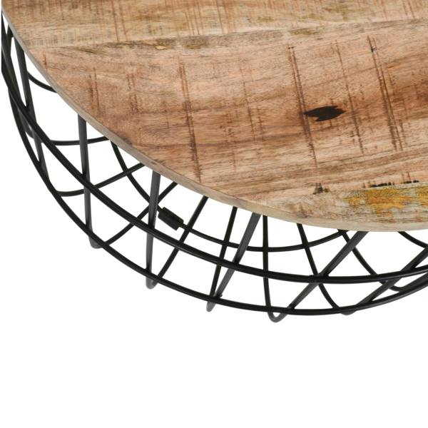 Wyld Haus California Solid Wood and Metal Wire Coffee Table