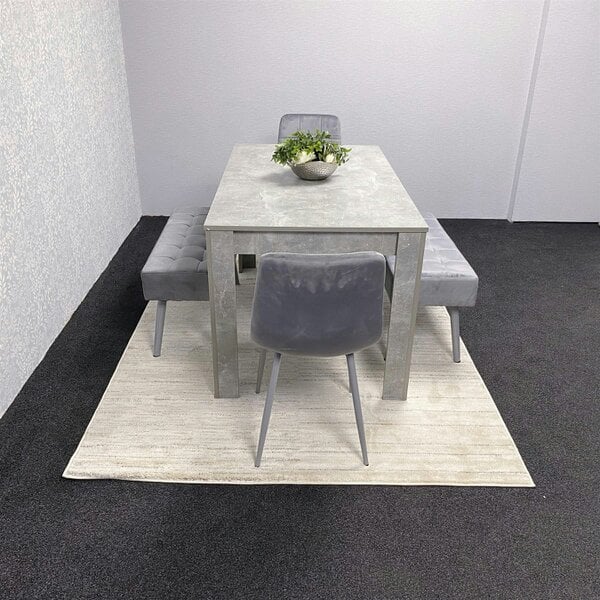 Kosy Koala Grey Wooden Dining Table Set with 2 Grey Chairs and Benches - Dining Kitchen Room Furniture