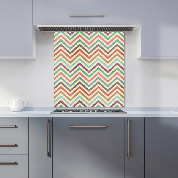 Warren Reed - Designer Geometric Vintage Colored Chevron Pattern Kitchen Splashback