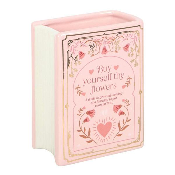 Kingsbury Gifts Pink Ceramic Book-Shaped Decorative Flower Vase