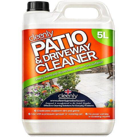 Cleenly Patio & Driveway Cleaner 5L - Remove Stains, Dirt and Grime - Use on Block Paving, Steps, Paths, Concrete
