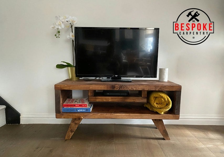 The Bespoke Carpentry Co TV Stand with Wooden Floating Shelf