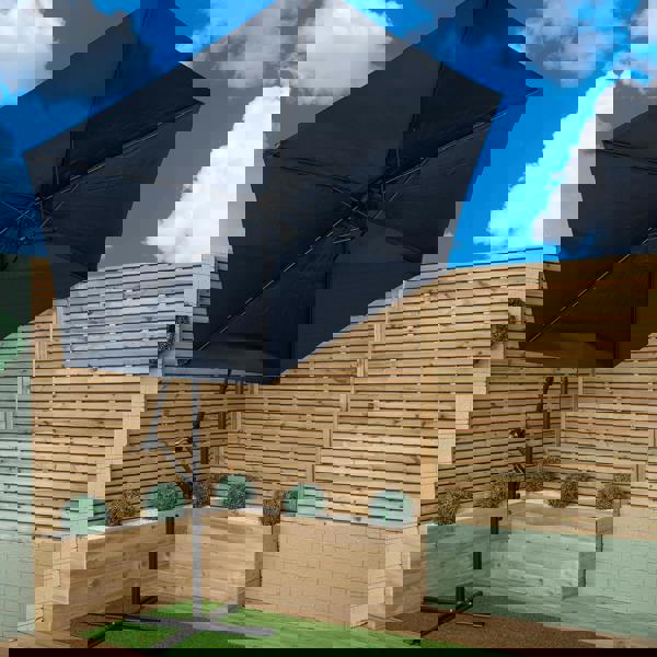 Samuel Alexander 3m Blue Cantilever Parasol with Crank & UV Protection Garden Umbrella