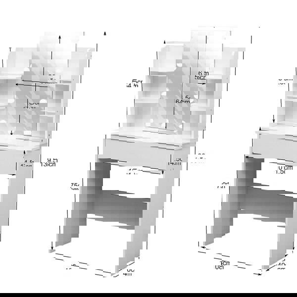 139.5cm H Modern Hollywood Vanity Desk with Lighted Mirror Dressing Tables Living and Home