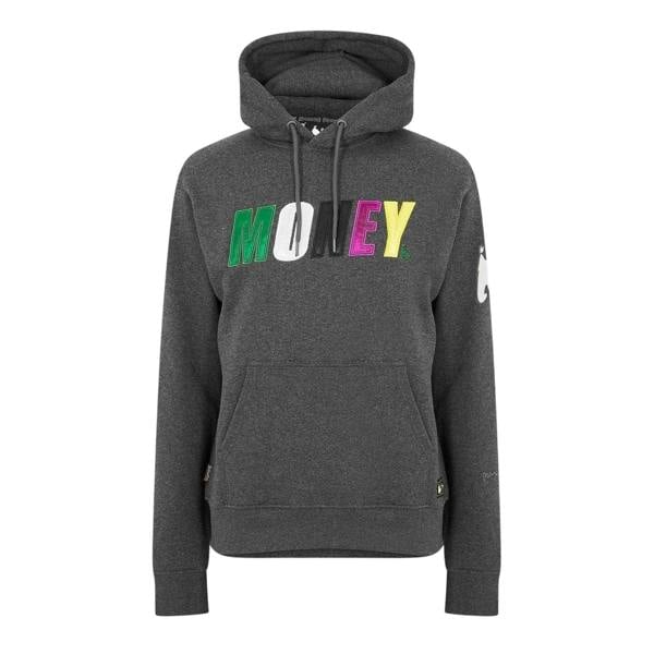 Money Mens Satin Long-Sleeved Hoodie - Charcoal - 