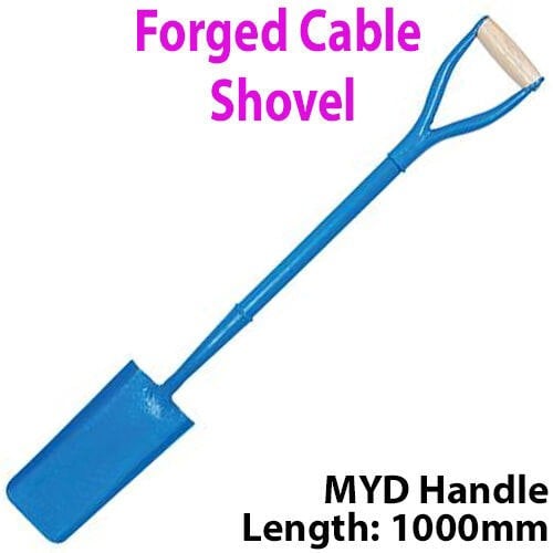 Solid Forged Steel 1000mm Cable Digging Shovel MYD Handle Gardening Tool Loops