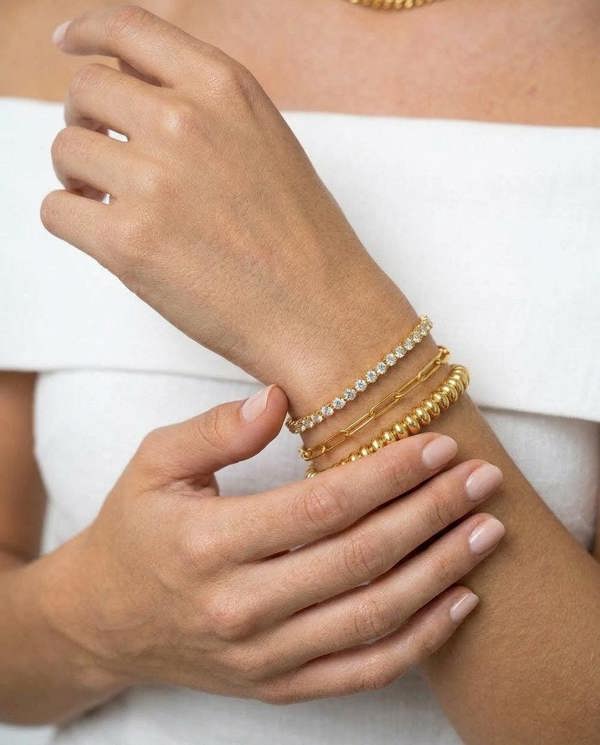 Elk & Bloom 14K Gold Solitaire Tennis Bracelet