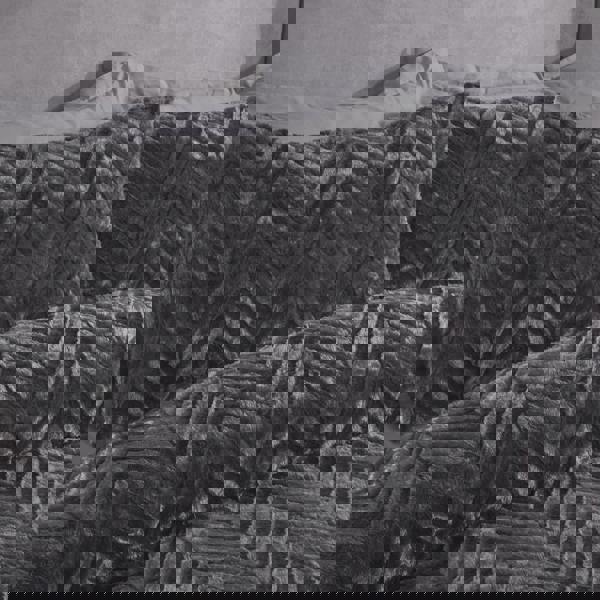 Smart Living Chevron Airblown Faux Fur Duvet Cover With Pillowcases - Charcoal