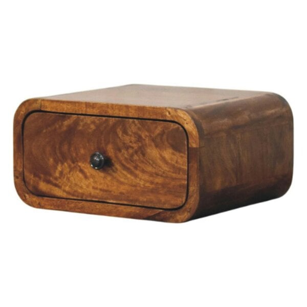 Wyld Haus Vicenza Mini Mango Wood Wall-Mounted Bedside Table with Drawer