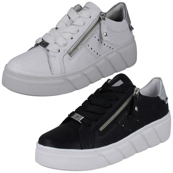 Rieker Ladies Rieker Sport Punched Detail Wedge Trainers W2605