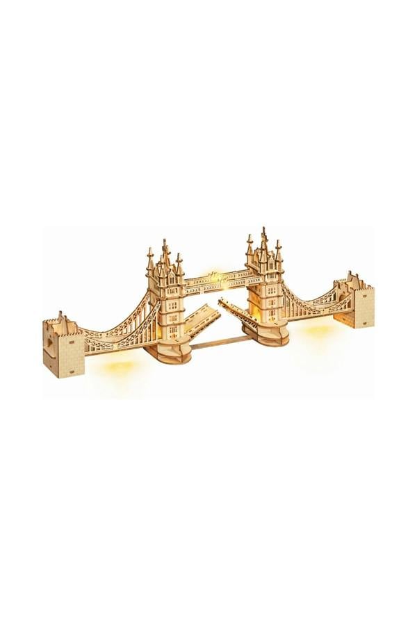 Dyzi 116 Piece Tower Bridge 3D Wooden Puzzle With Light