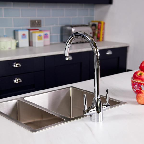 Flode Drammen | Dual Lever Kitchen Mixer | Chrome Finish