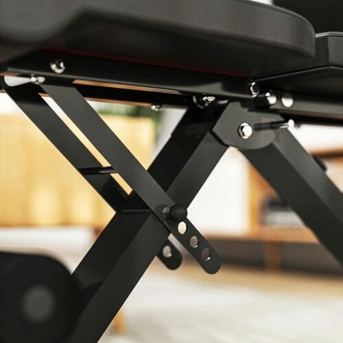 Bobobiy Foldable Weight Bench, Adjustable Incline Flat Bench Press with 6-Level Backrest, 4-Level Seat