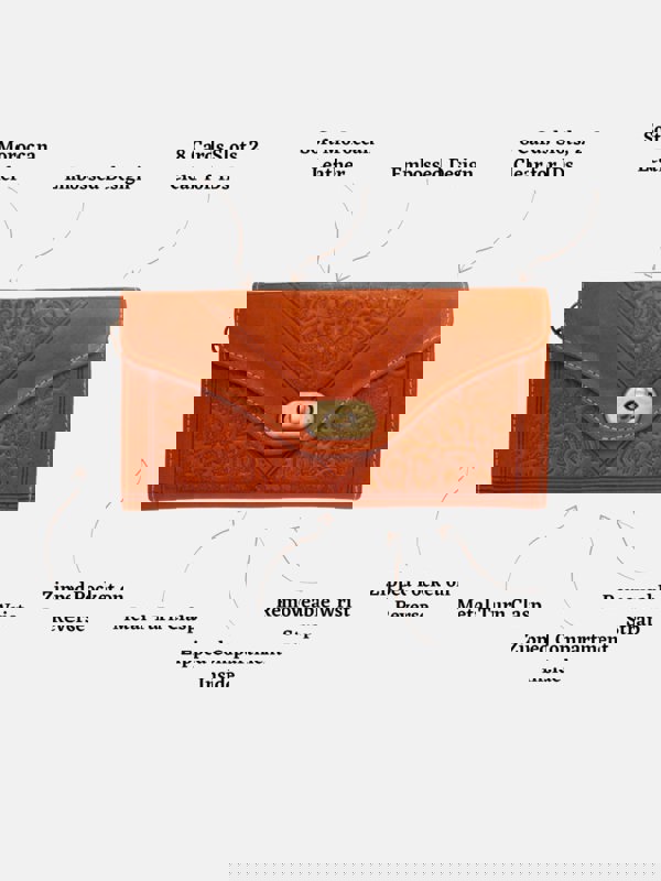 Berber Leather Leather Tri-Fold Purse Light Brown