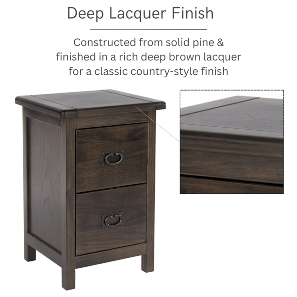 Core Products Boston 2 Drawer Petite Bedside Cabinet