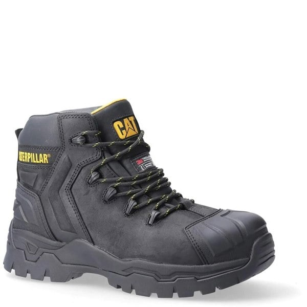 Caterpillar Mens Everett S3 Grain Leather Safety Boots - Black