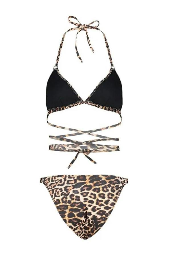 WOVCOR Tie-Up Triangle Padded Regular Waist Bikini Set