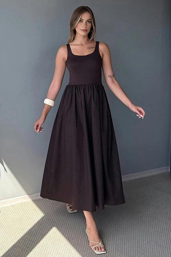 WOVCOR Woven Skater Maxi Dress