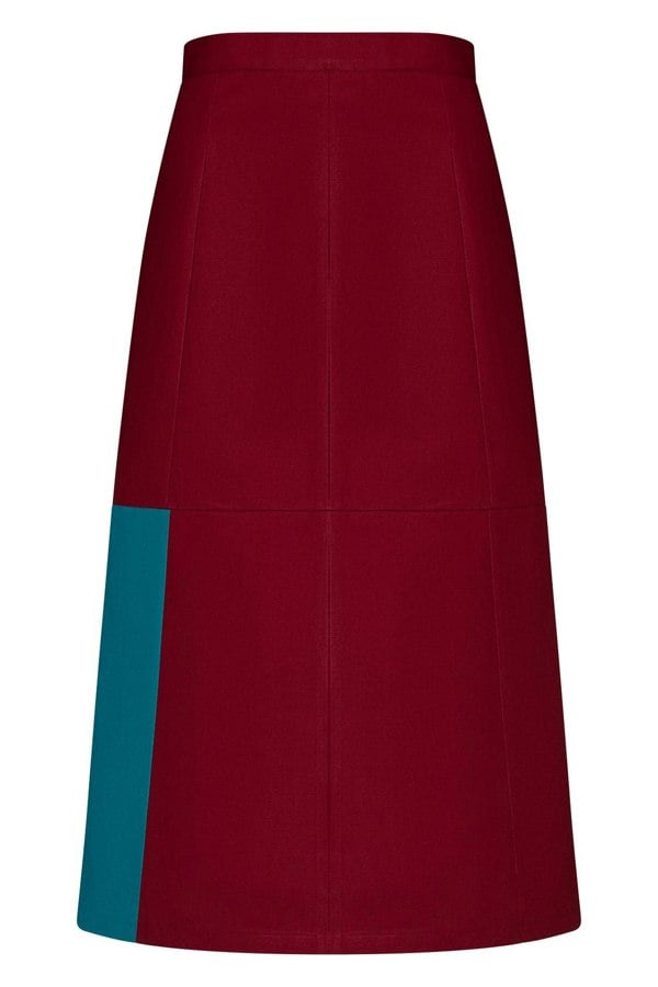 Bo Carter A Line Huberta Skirt in Organic Cotton - Maroon