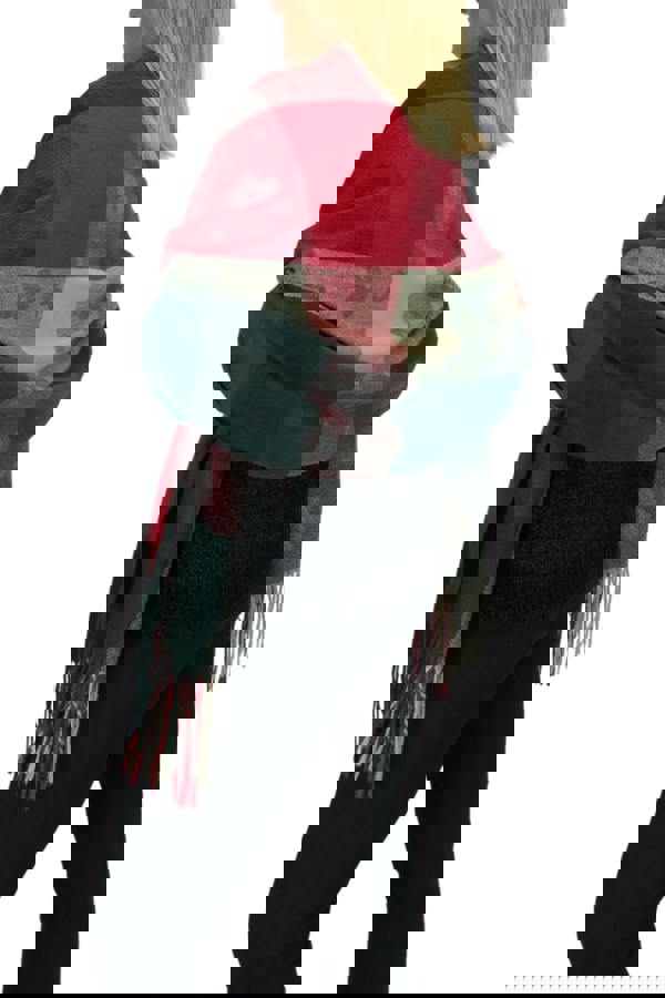 Paulo Due Wool Blend Pashmina Scarf With Floral Details