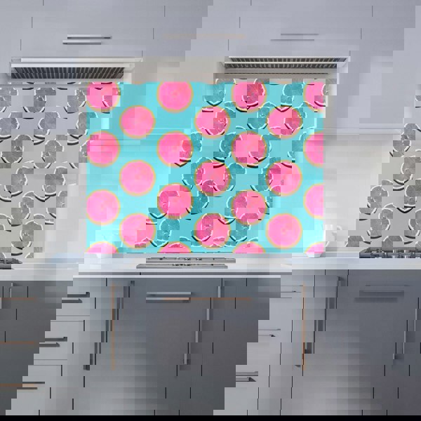 Warren Reed - Designer Fruity Pattern Of Pink Grapefruit Kitchen Splashback