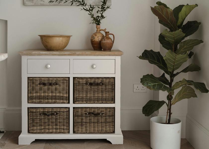 Statement Furniture Florence Sideboard with 2 Drawers and Removable Storage Baskets