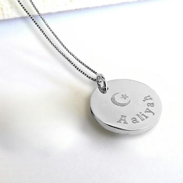 Aye Do Gifts Personalised Eid Engraved Silver Necklace