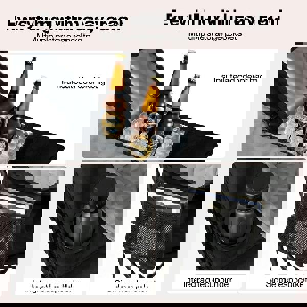 Levede Oversized Folding Camping Chair Padded with Cooler Bag Cup Holder 200KG