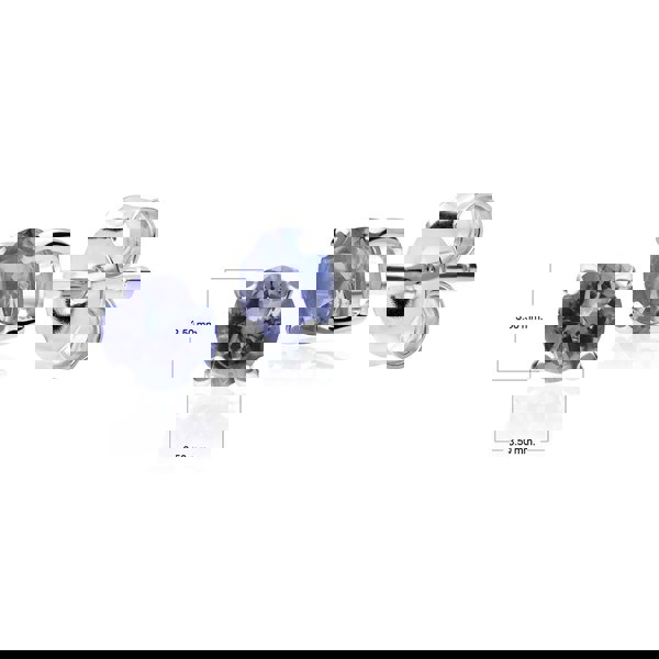 Gemondo Classic Round Tanzanite Stud Earrings in 9ct White Gold 3.5mm