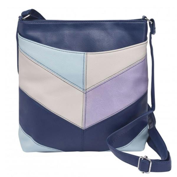 Lorenz Retro Colour Block Chevron Crossbody Bag
