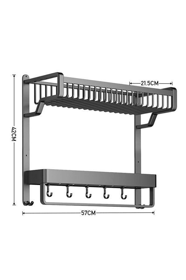 Living and Home 2-Tiers Corner Shower Caddy with Towel Rack Bathroom Storage Shelf