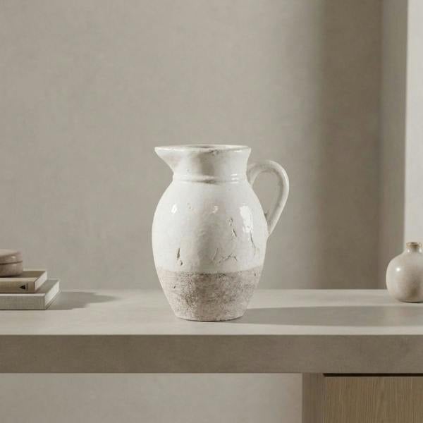 Garden Greatness Natural Two Tone Textured Glazed Vase