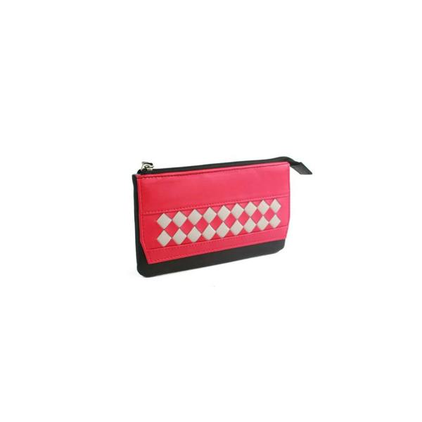 Eastern Counties Leather Womens/Ladies Lillian Diamond Leather Purse - Black/Watermelon - 