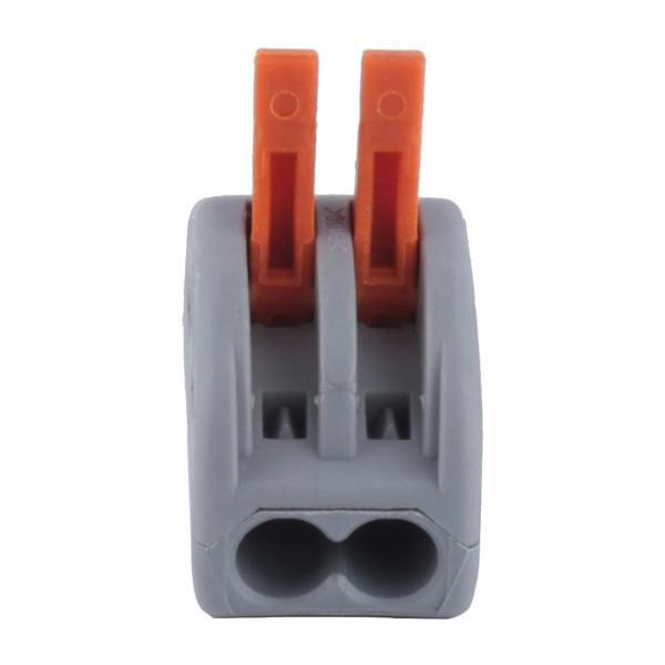 ENER-J 2-Way Spring Terminal Block Reusable Electric Cable Wire Connector 100 Pcs