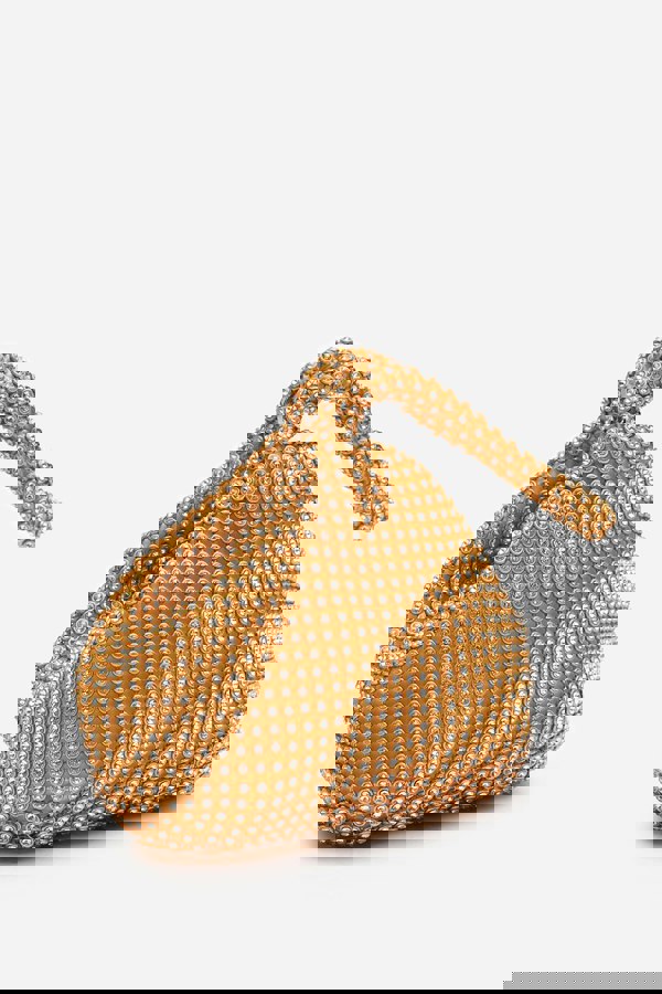 Where's That From Cascabel Mini Chainmail Pouch Bag in Rose Gold