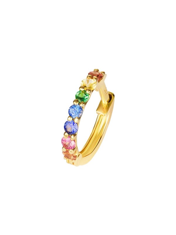 Gemdaia Skinny Rainbow Sapphire Hoop