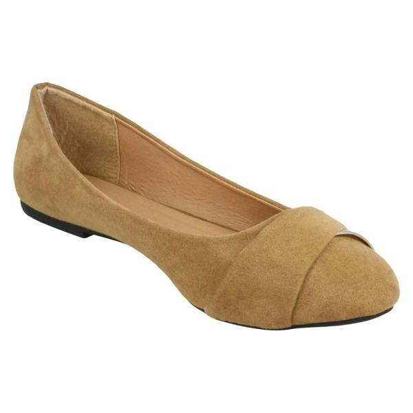 Spot On Ladies Spot On Twist Vamp Trim Ballerinas