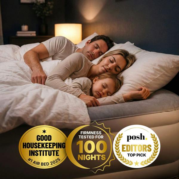 Huddle Never Deflate™ Air Mattress with Patented Dual Pump - Super King