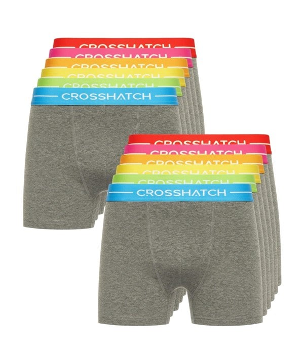 Crosshatch Astral Bright Boxers 12pk Charcoal Marl